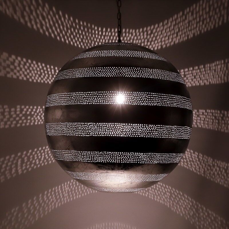 Lámpara colgante de filigrana plateada, Nimra