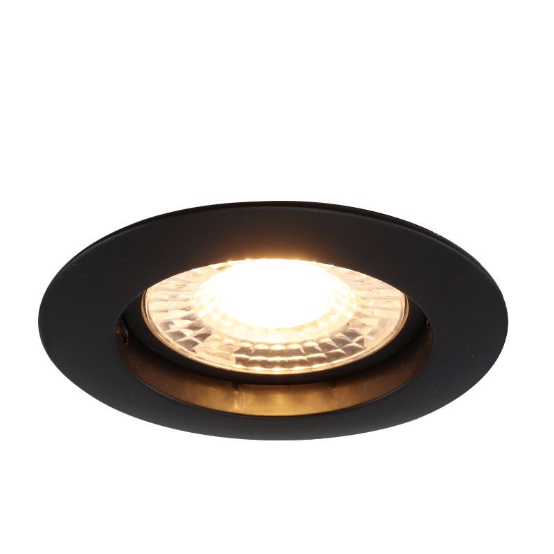 Foco empotrable negro de aluminio, Rudo