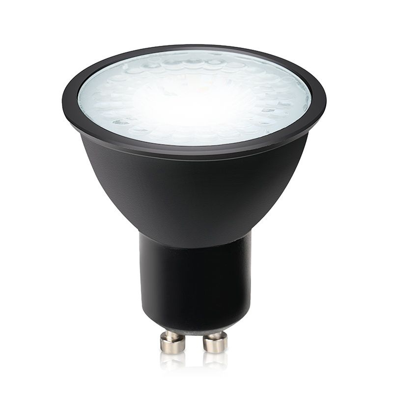 Bombilla LED GU10 regulable Antonie, negro, 7W, 4000K