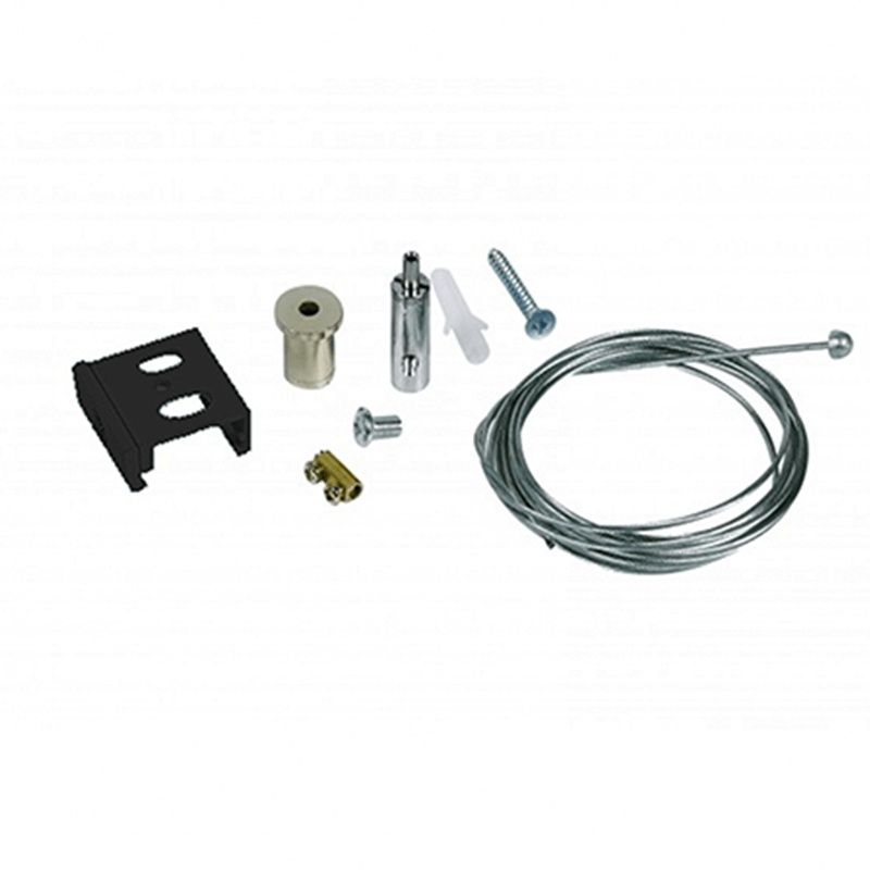 Set colgante para iluminación sobre carril trifásico, 3 metros, negro, Pro