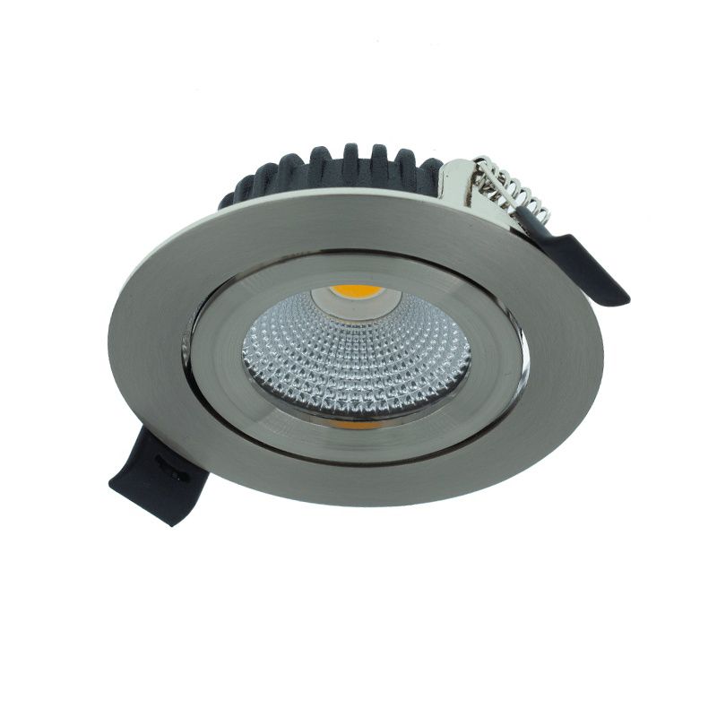 Downlight plateado de aluminio, Wimke, 5W, 3000K LED, IP44