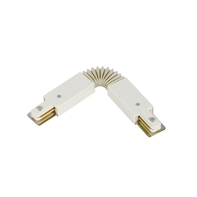 Conector flexible para iluminación de riel monofásica, blanco Conector flexible para iluminación de riel monofásica, blanco