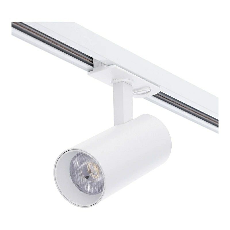 Foco de carril monofásico de aluminio blanco, Enno, 10W, white switch LED