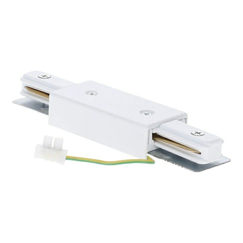 Conector en forma de I para iluminación de riel monofásica, blanco Conector en forma de I para iluminación de riel monofásica, blanco