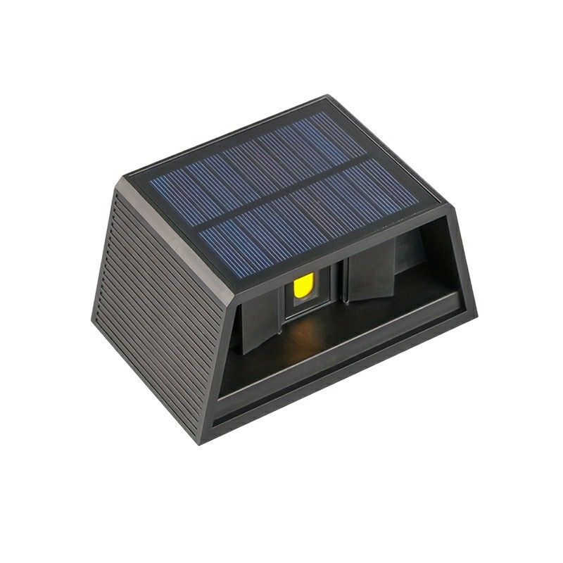 Aplique solar exterior de plástico negro, Shira, 3W, 2700K LED, IP65 Aplique solar exterior de plástico negro, Shira, 3W, 2700K LED, IP65