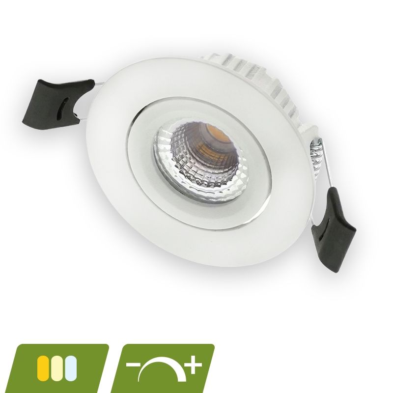 Downlight de aluminio blanco, Phyllis, 5W, white switch LED, IP65