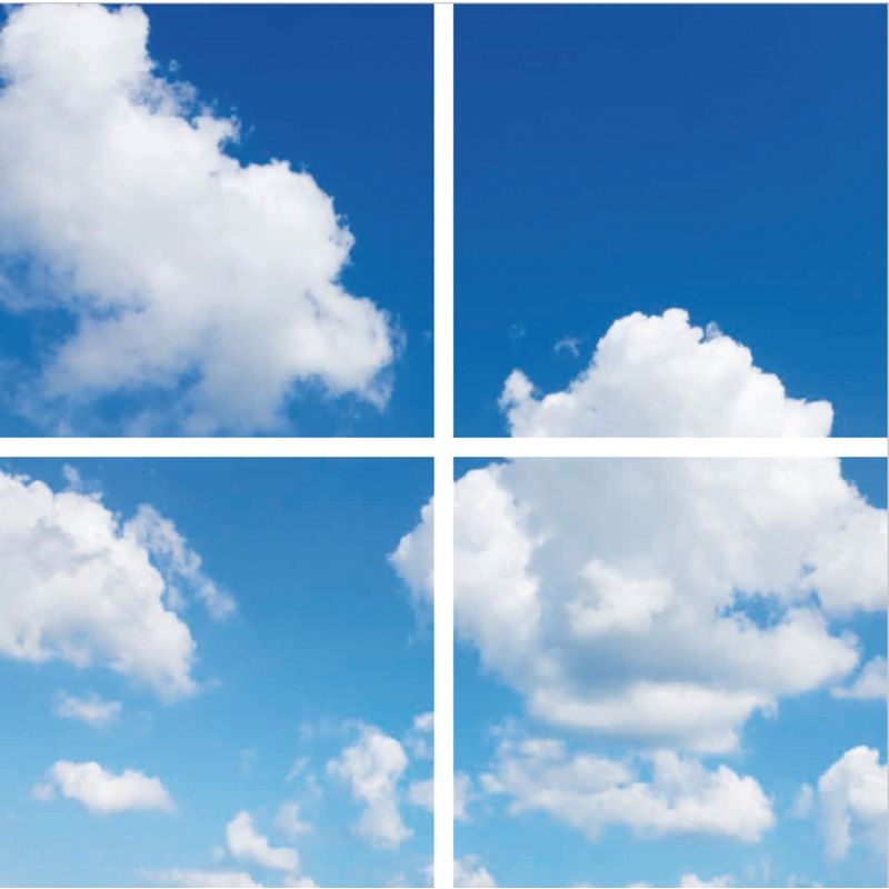 Impresión fotográfica nube - juego de 4 placas acrílicas con impresión, para paneles LED de 60x60 cm