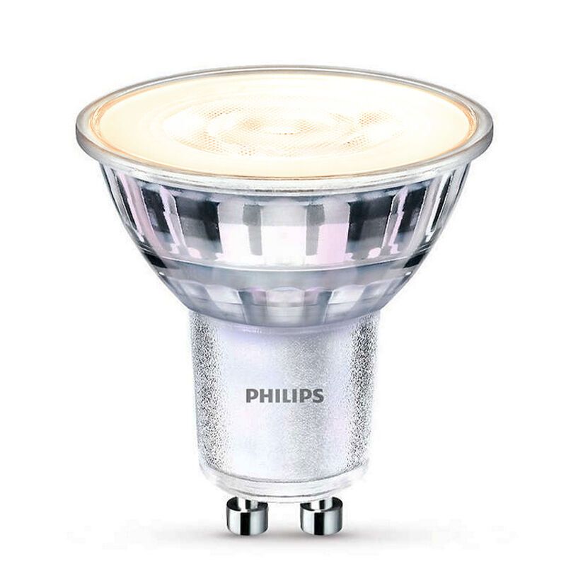 Philips GU10 bombilla LED regulable, Pascal, transparente, 3,8w, dim to warm