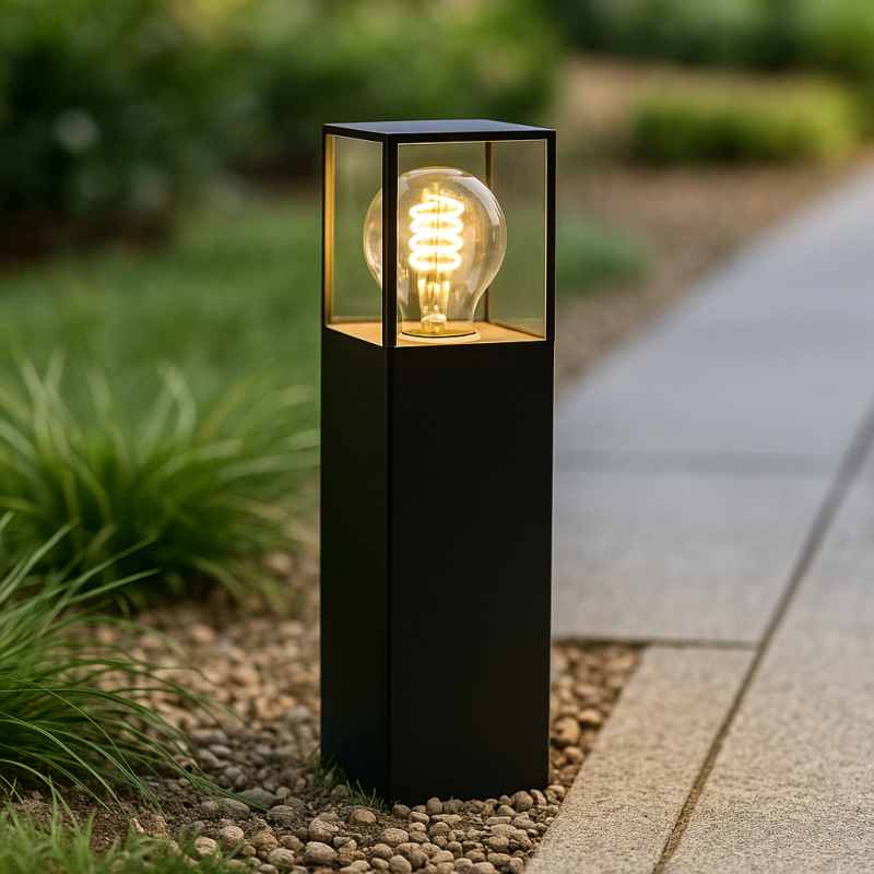 Lámpara exterior negra moderna, Sanel, IP44