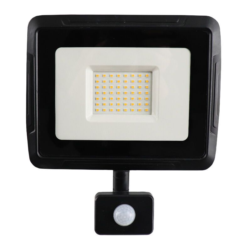 Foco proyector con sensor de aluminio negro, Miro, 50W, 3000K LED, IP65 Foco proyector con sensor de aluminio negro, Miro, 50W, 3000K LED, IP65