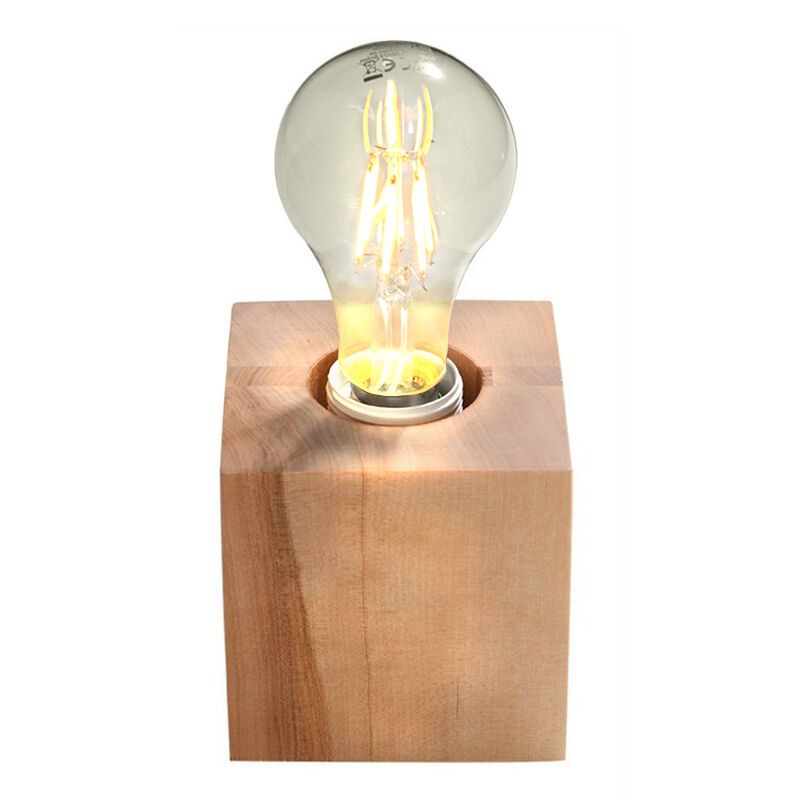 Lámpara de mesa de madera marrón, Anniko Lámpara de mesa de madera marrón, Anniko