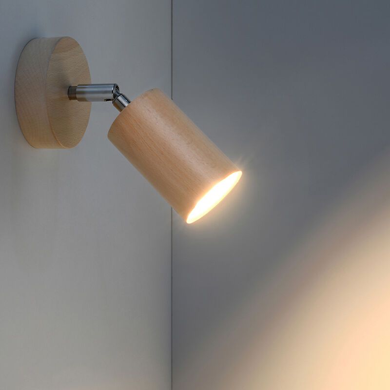 Foco de pared de madera marrón, Fredrik