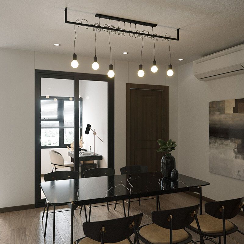 Lámpara colgante de acero negra, Lauraine