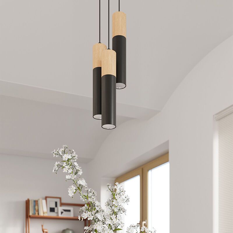 Lámpara colgante de aluminio marrón, Francesca