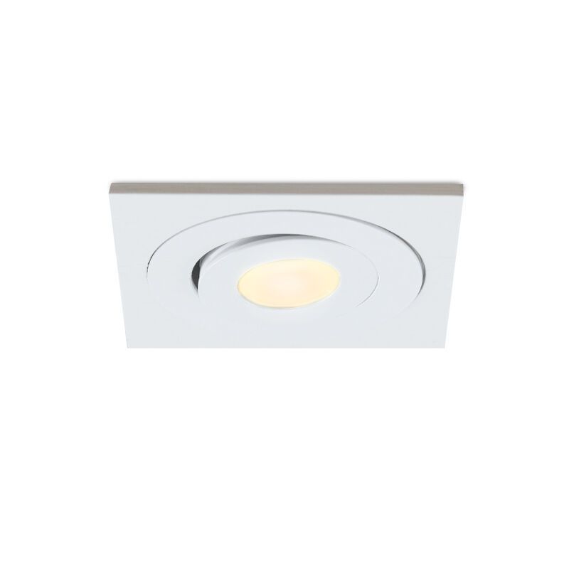 Rona foco empotrable cuadrado orientable para porche, IP44, regulable, blanco Rona foco empotrable cuadrado orientable para porche, IP44, regulable, blanco