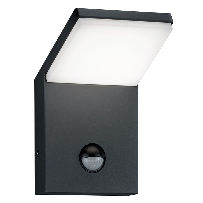 Aplique exterior con sensor de movimiento moderno antracita, Solana, 9W, 3000K LED, IP54
