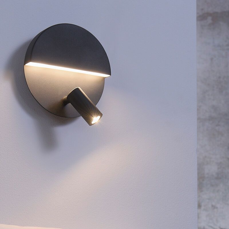 Aplique diseño negro, Solo, 6W, 3000K LED, con interruptor