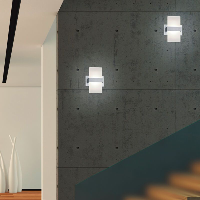 Aplique up down moderno gris, Leontien, 4,3W, 3000K LED, con interruptor