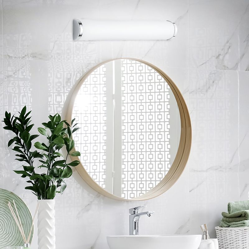 Lámpara de techo baño de vidrio cromada, Lanza Lámpara de techo baño de vidrio cromada, Lanza