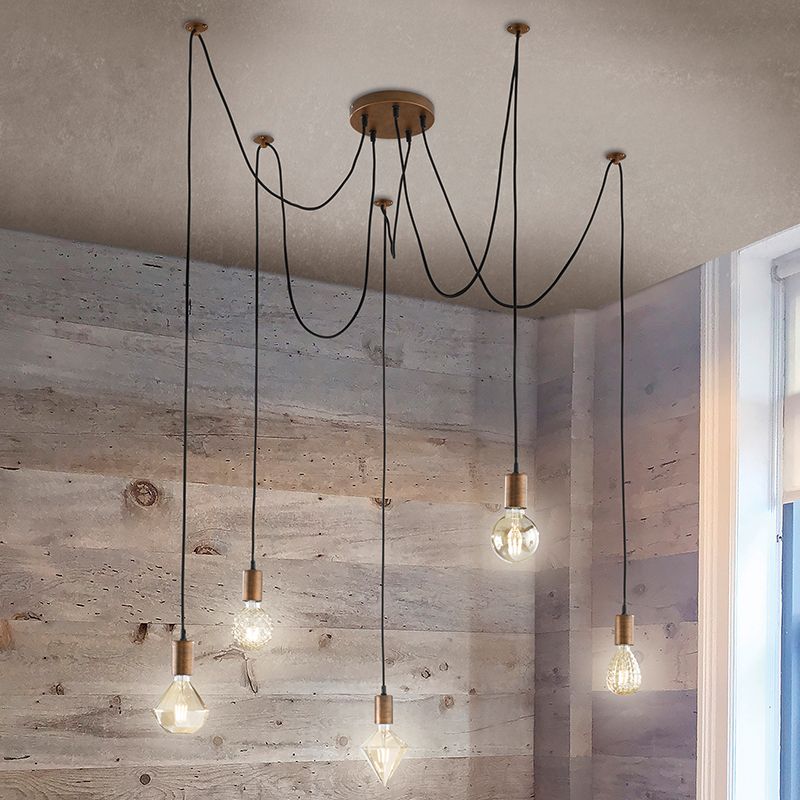 Lámpara colgante retro cobre, August