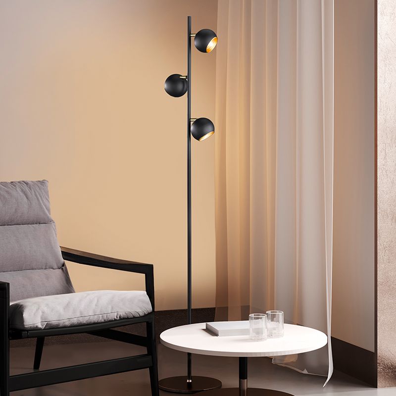 Lámpara de pie moderna negra, Prato, con interruptor