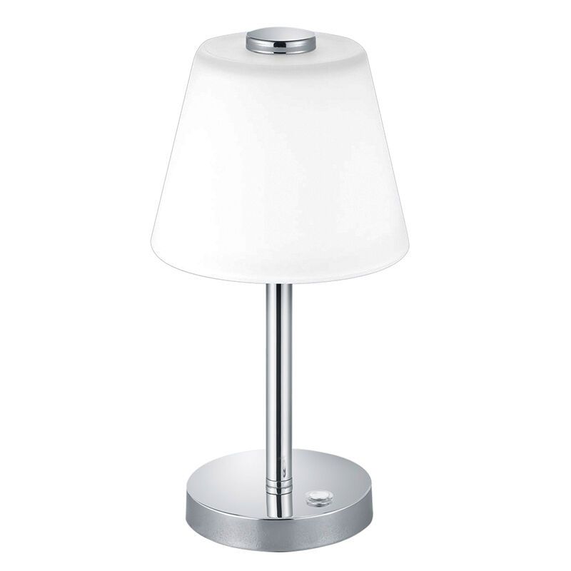 Lámpara de mesa moderna cromada, Liv, 4W, 3000K LED, con interruptor