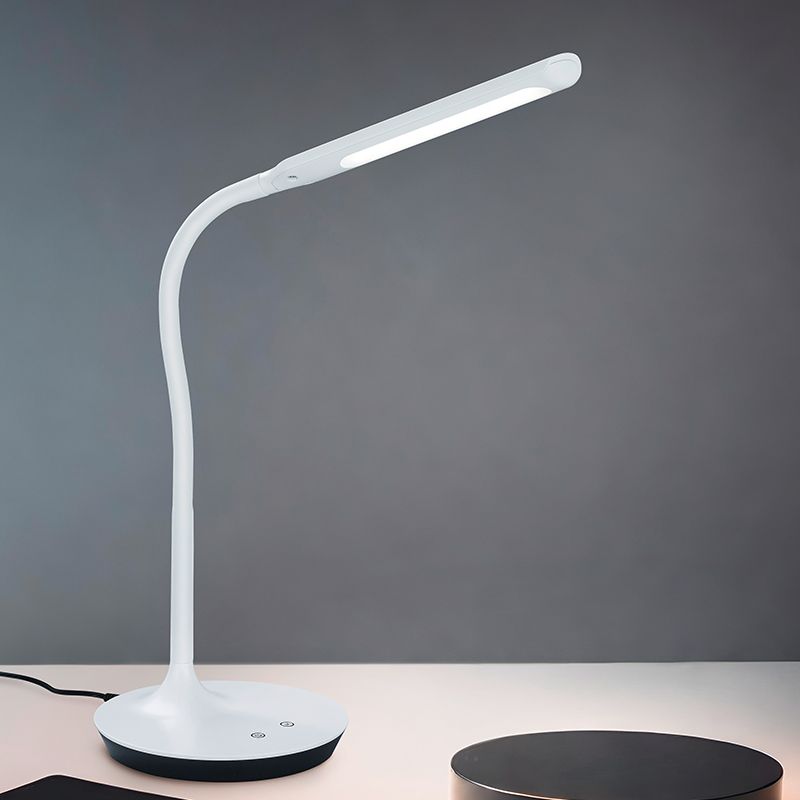 Flexo moderno blanco, Yanis, 5W, ajustable entre luz blanco cálido y frío LED, con interruptor Flexo moderno blanco, Yanis, 5W, ajustable entre luz blanco cálido y frío LED, con interruptor
