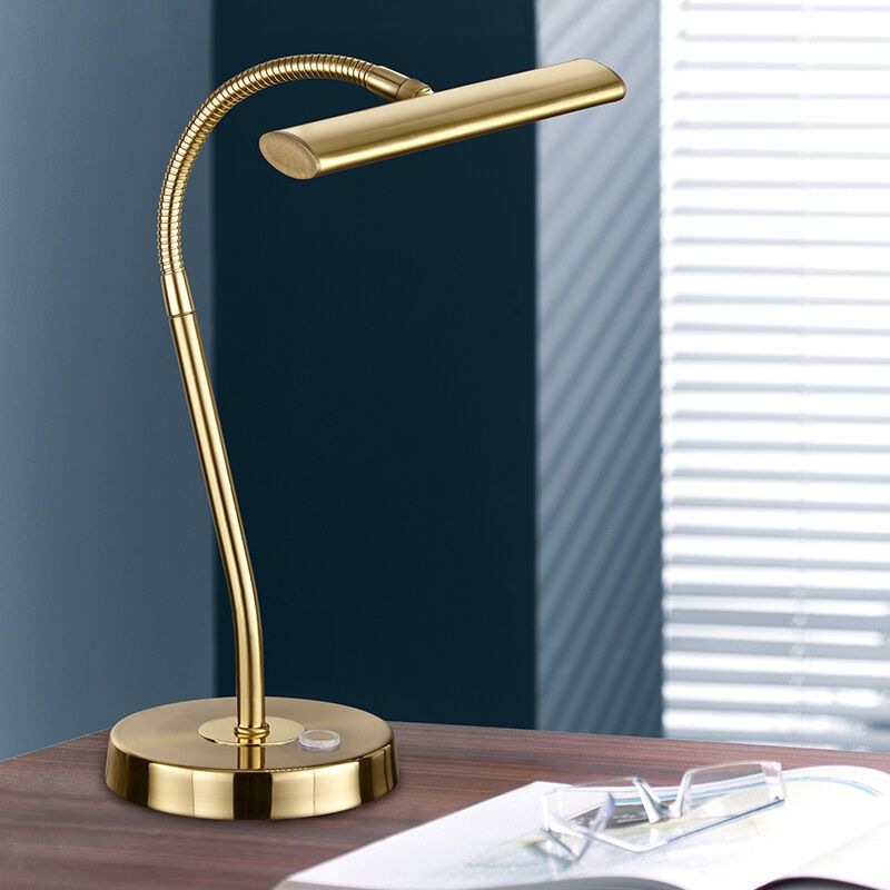 Lámpara de mesa moderna latón, Eliza, 4W, 3000K LED, con interruptor