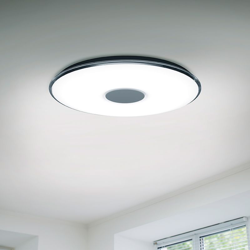 Plafón de techo de metal blanco, Vibol, 45W, 3000K LED, con mando a distancia