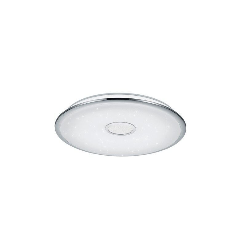 Plafón de techo de vidrio cromado, Yailee, 100W, ajustable entre luz blanco cálido y frío LED, con mando a distancia