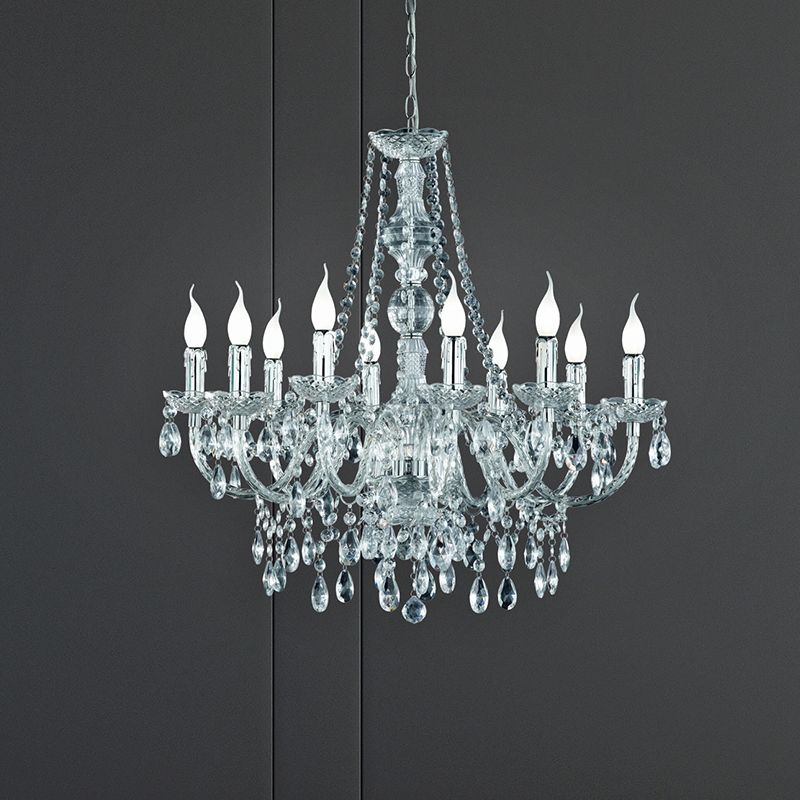 Lámpara de araña antigua transparente, Pedra