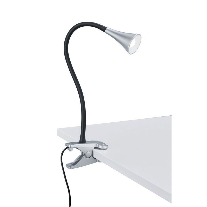 Foco pinza de plástico gris, Yelaisa, 3W, 3000K LED, con interruptor