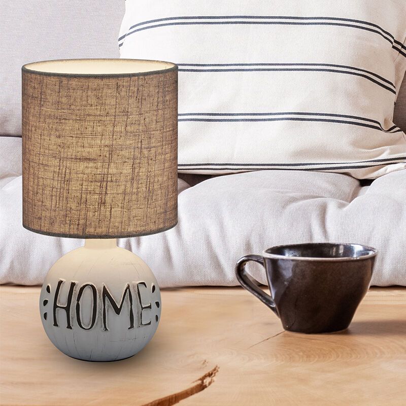 Lámpara de mesa de cerámica blanca, Mosh, con interruptor Lámpara de mesa de cerámica blanca, Mosh, con interruptor