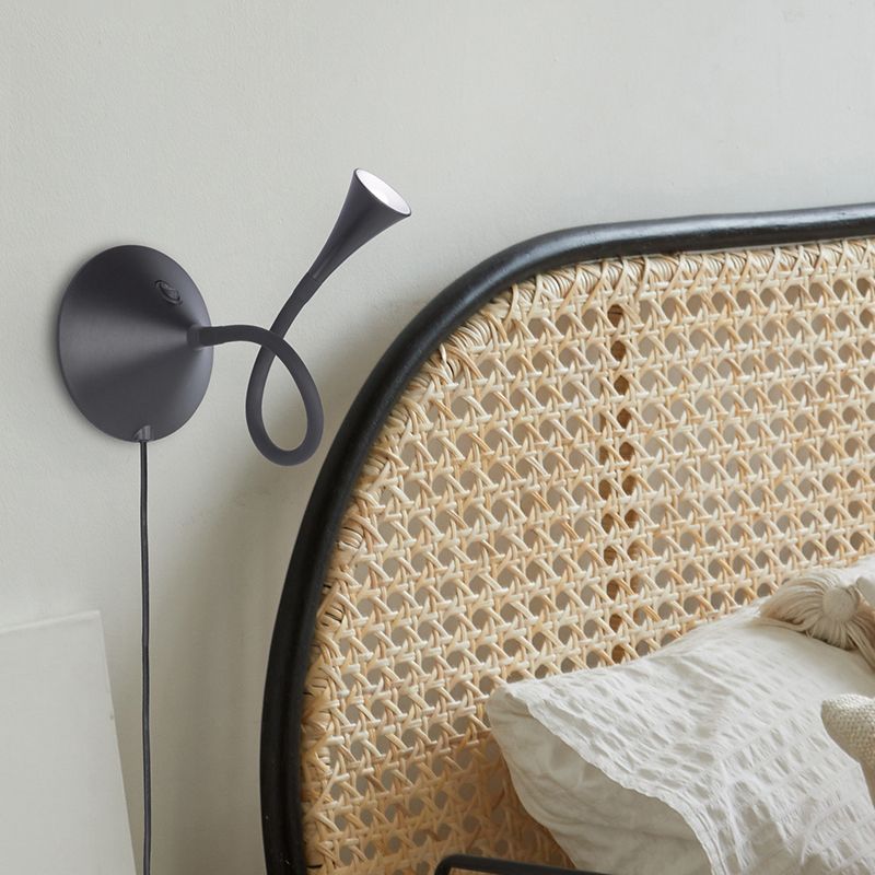 Lámpara de mesa moderna negra, Yelaisa, 3W, 3000K LED, con interruptor Lámpara de mesa moderna negra, Yelaisa, 3W, 3000K LED, con interruptor