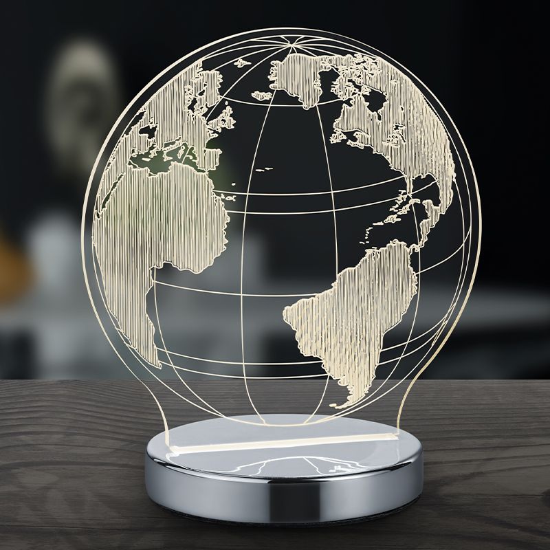 Lámpara de mesa diseño cromada, Berfin, 7W, ajustable entre luz blanco cálido y frío LED, con interruptor