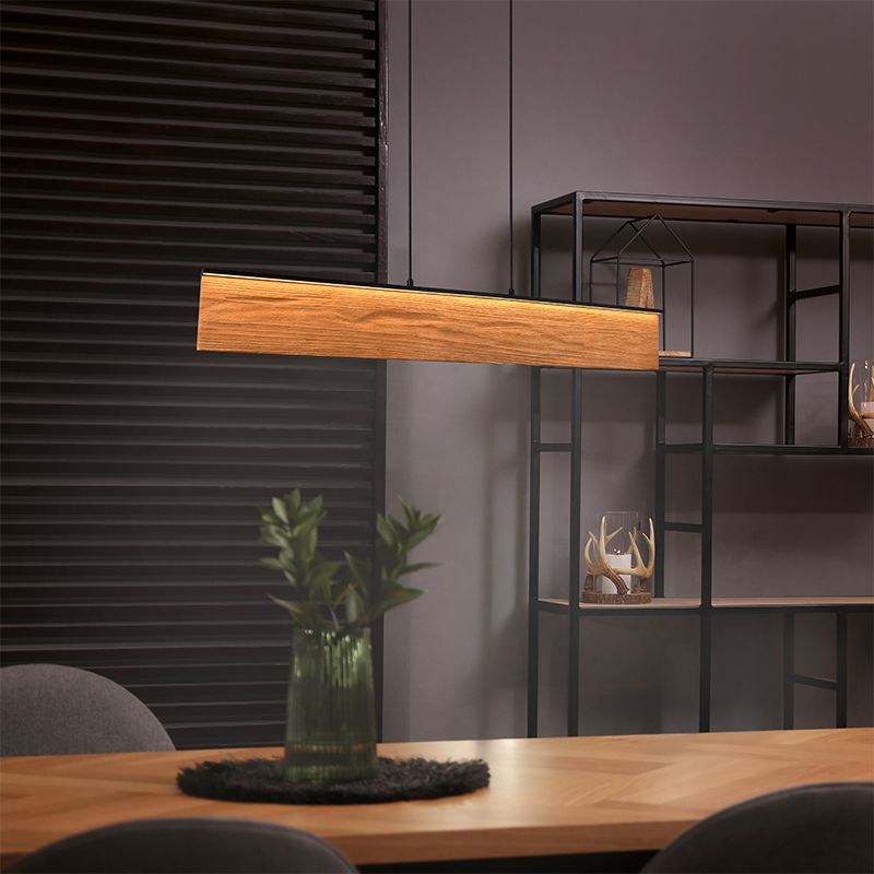 Lámpara colgante diseño madera, Tanneke, 39W, 3000K LED, regulable en 3 pasos