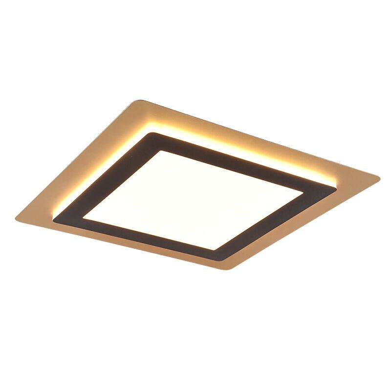 Plafón de techo moderno dorado, Frans, 46W, ajustable entre luz blanco cálido y frío LED, con mando a distancia