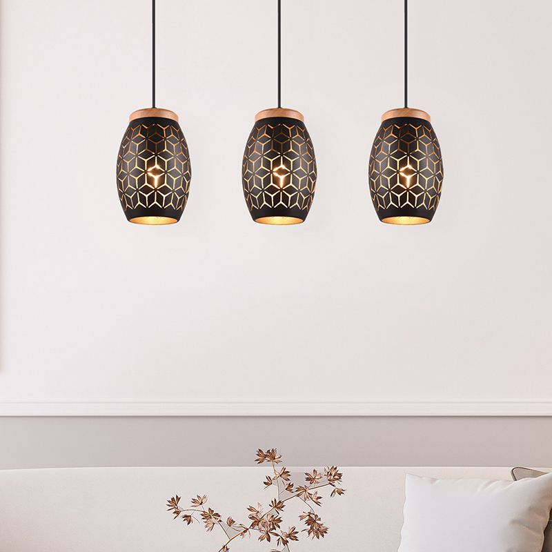 Lámpara colgante moderna negra, Delana