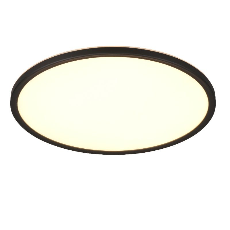 Plafón de techo moderno negro, Jeltje, 22W, ajustable entre luz blanco cálido y frío LED, con mando a distancia
