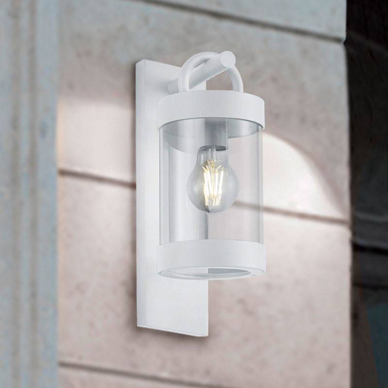 Aplique exterior con sensor crepuscular moderno blanco, Sambesi, IP44 Aplique exterior con sensor crepuscular moderno blanco, Sambesi, IP44
