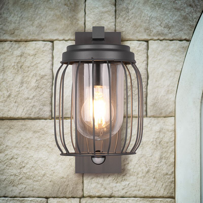 Aplique exterior con sensor de movimiento moderno antracita, Emanuela, IP44 Aplique exterior con sensor de movimiento moderno antracita, Emanuela, IP44