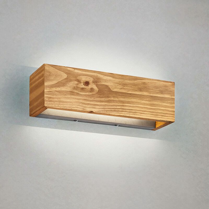Aplique up down de madera marrón, Deka, 13W, 3000K LED