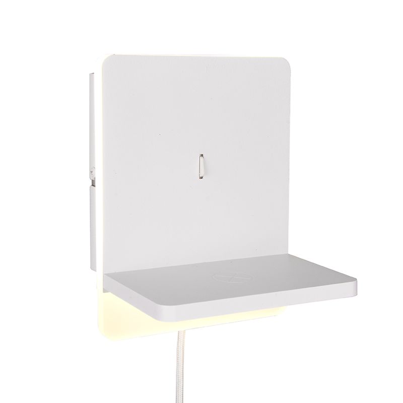 Aplique moderno blanco, Margje, 9W, 3000K LED, con interruptor