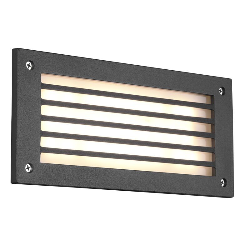 Lámpara de pared exterior empotrada moderna antracita, Teoman, 9W, 3000K LED, IP44