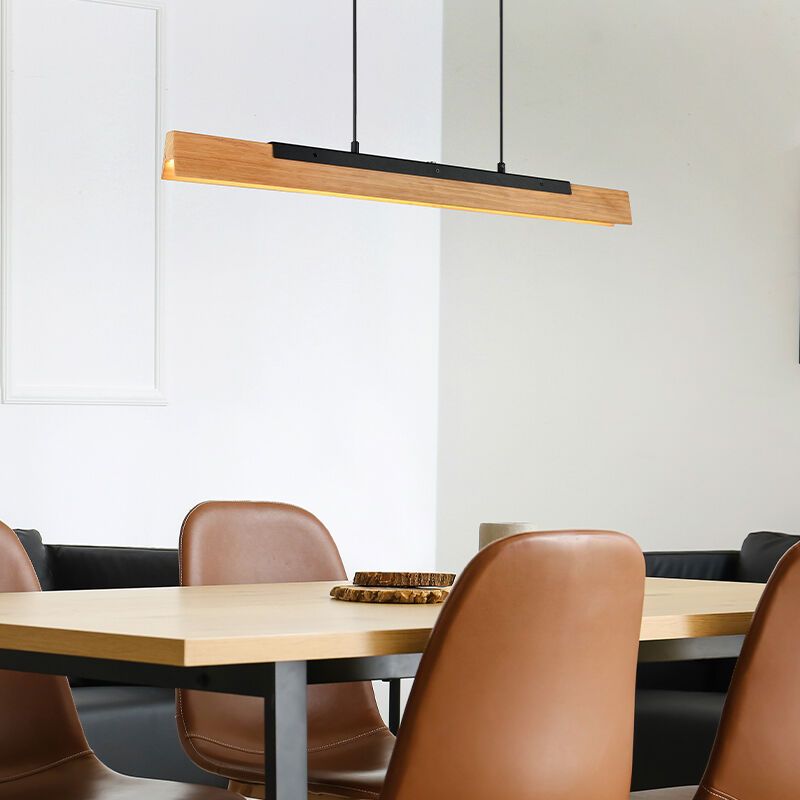 Lámpara colgante de madera marrón, Neville, 25W, 3000K LED, regulable en 3 pasos Lámpara colgante de madera marrón, Neville, 25W, 3000K LED, regulable en 3 pasos