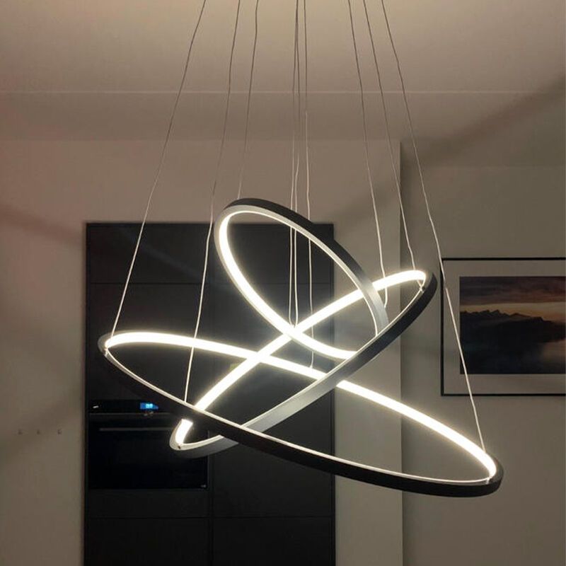 Lámpara colgante moderna antracita, Harold, 80W, RGBW LED, con mando a distancia