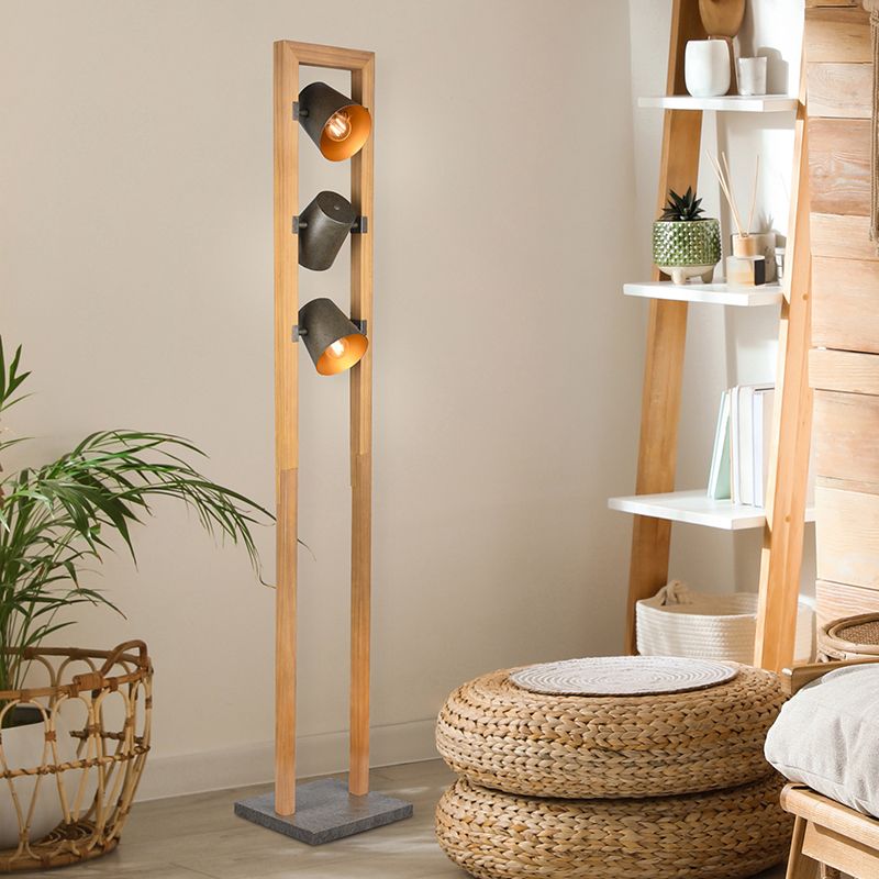 Lámpara de pie de lectura vintage níquel, Keira, con interruptor