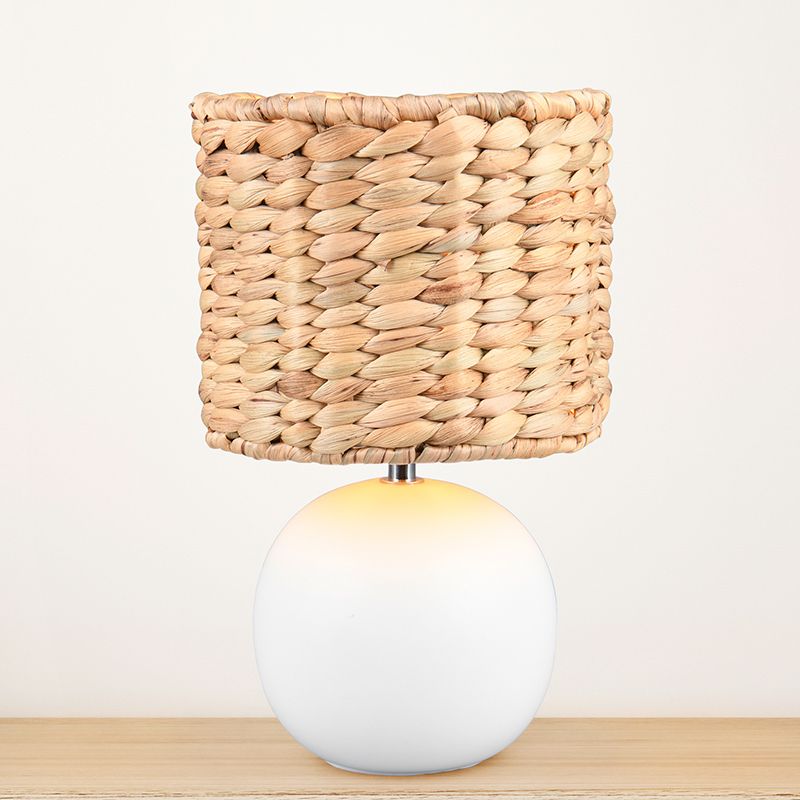 Lámpara de mesa rústica marrón, Minouk, con interruptor