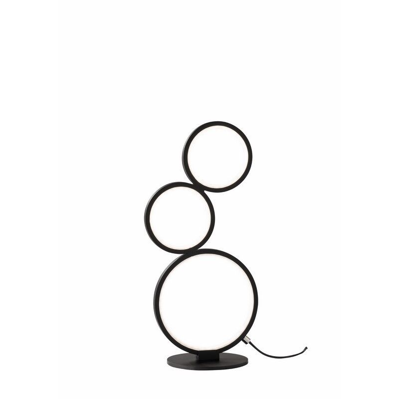 Lámpara de mesa moderna negra, Robon, 17W, 3000K LED, con interruptor