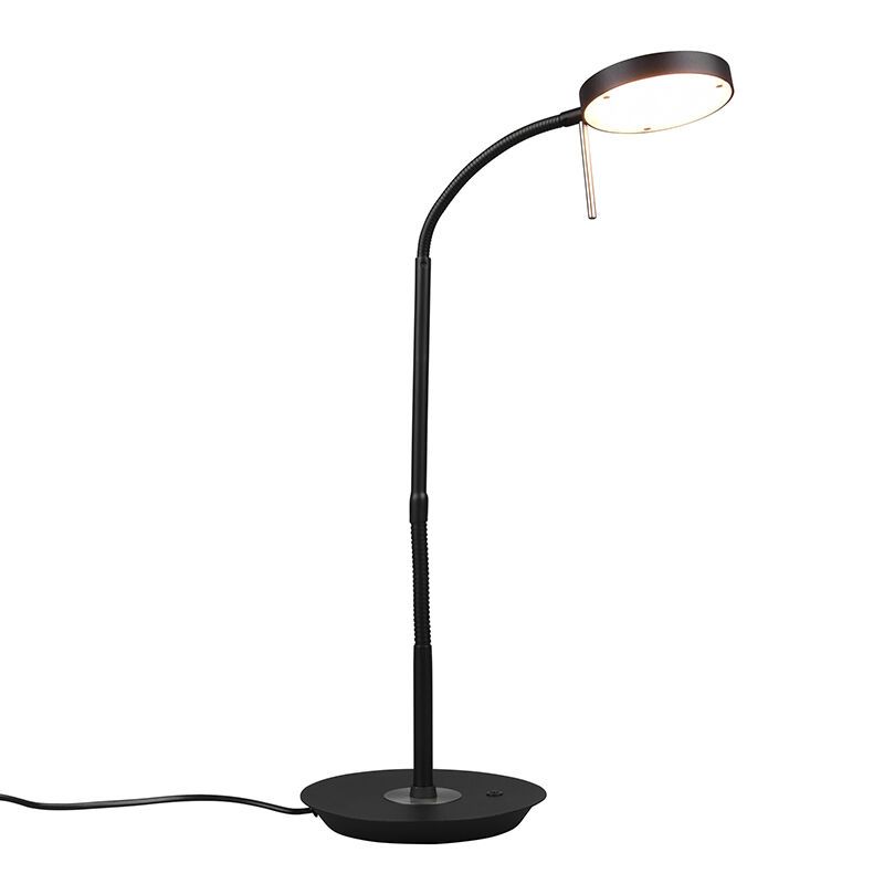 Lámpara de mesa moderna negra, Bilge, 12W, color de luz ajustable LED, con interruptor